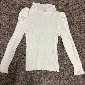 Elegant White Ruffled Women's Top